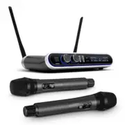 Hridz Wireless UHF Microphone Kit Dual Handheld Mics with 100m Range Receiver fo