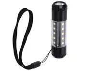 Red and White Bright Flashlight USB Rechargeable Waterproof 6 Modes Flashlight for Home Outdoor Travel Camping