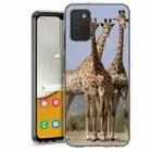 For Samsung Galaxy A03s A02s TPU Case Cover+Glass(Giraffe herd)