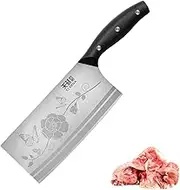TJ POP Meat Cleaver Knife 7.5 Inch, Ultra Sharp Chinese Chef's Knife, Full Tang Bone Chopping Knife, Heavy Duty Vegetable Kitchen Knife, Stainless Steel Blade Thickness 2.5 mm, TJ SEGA Series TC1705