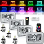 4X6" BLUETOOTH RF Color Change RGB SMD Halo Headlight 18/24w LED Light Bulb Set (for: Volvo)