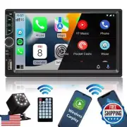 Double Din Car Stereo with Wireless Apple Carplay,Wireless Android Auto,7 inc