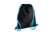 Bagbase Icon Drawstring Bag/Gymsac (Black/Surf Blue) (One Size)