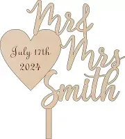 Wedding Cake Topper - Mr and Mrs with Custom Wedding Date and Surname