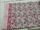 Indian Cotton Kantha Hand Block Print Handmade King Size Bedspread Quilt pink