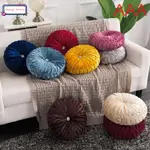 ROUND PUMPKIN THROW PILLOW VELVET PLEATED COUCH CUSHION FLOO