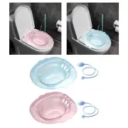 Elderly Toilet Seat Basin Woman Sitz Bath with Flusher Hose Smooth Surface PP