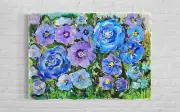 Original Abstract Canvas Painting Wall ART Decor Flower HUGE.