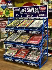 Stunning 1960’s Style LIFE SAVERS STAND Old Shop Display Counter Top Shelf Deli
