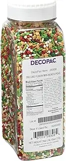 DECOPAC North Pole Fusion Mix Candy Sprinkles, 26oz, Fancy Christmas Sprinkles, Gold Stars, Green Trees, Red Berries, Edible Festive Sprinkles For Celebration Cakes, Cupcakes, Cookies and Donuts