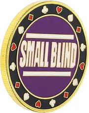 HONMEET Big and Small Blinds Poker Cards Game Accessory Metal Poker Chips Gambling Tokens Chips Plaything Novelty Poker Markers Poker Counting Chips Double Sided Purple Gold Iron