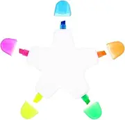 DOITOOL Fluorescent Star Shaped Highlighter Pen Multicolored Study Marker for Teens for Homework Schoolwork Note Taking No Ink Leakage Fun present for Students