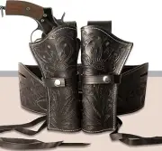Western Leather Holster Gun Belt Rig Tooled Hand Made Cowboy Revolver Pistol
