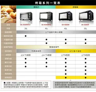 YAMASAKI 山崎 45L 不鏽鋼三溫控烘培全能電烤箱 SK-4590RHS