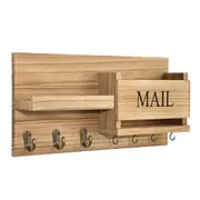 Wooden Wall Mounted Key Holder Storage Rack Door Hook Hanger Coat Rack Organizer