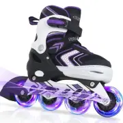 Adjustable Inline Skates for Girls Girls Roller Skates with All Light up Whee...