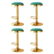 4x Artiss Bar Stools Kitchen Dining Chairs Velvet Padded Stool Green
