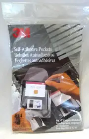 Vintage 3M Self-Adhesive Pockets For 3.5” Computer Diskettes NOS Pack of 10