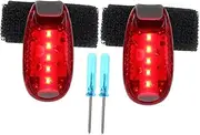 Parliky 5 Led Red Waterproof Night Running Lights Clip-on Bike Headlamp Abs Material Outdoor Safety Warning Light Set