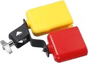 CIMAXIC Portable Drum Set Percussion Plastic Jam Block Bicolor Cowbell Dual Bell High Low Tones
