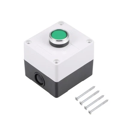 Push Button Switch Station Box Momentary 1NO 1NC Green 415V 10A 1Pack