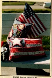 Porch Pillows Patriotic Flag Design Pattern Cut Away Applique