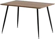Artiss Dining Table, 120cm Rectangle White Coffee Tables Side Wooden Buffet Desk Lounge Desks Home Living Room Bedroom Kitchen Office Cafe Restaurant Furniture, 4 Seater Steel Legs