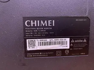 CHIMEI奇美50吋 TL-50R300 4K智慧聯網液晶電視拍賣【已售出】