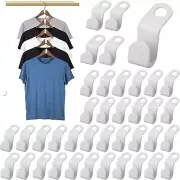 50PCS Hanger Hooks Clothes Connector Hooks Space Saving Cascading Hanger (White)