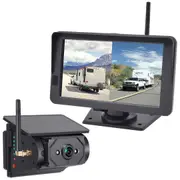Elinz Digital Wireless 7" Monitor DVR 2.4Ghz Solar Magnetic 1080P Backup Rear Front Camera Kit