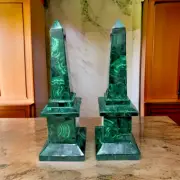 Malachite Obelisk Random Dark Green Stone Handmade Overly Design Crystal Gifts