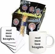 3dRose cgb_123074_1 Real Men Love Beagles-Coffee Gift Basket, Multicolor