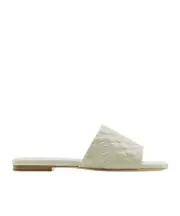 quilted leather flat sandals 39.5,40 Nude