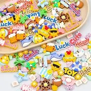 60pcs Slime Charms Cute Set, Bulk Mixed Resin Charms Set Ornament Scrapbooking