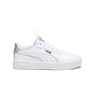 PUMA Carina 2.0 Pop Up Metallics Platform Youth Girls White Sneakers Casual Sho