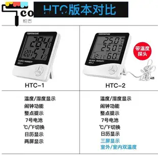 {殼巴}HTC-1 HTC-2 電子數顯溫溼度計 嵌入式 小型溫度表 溼度計居家必備