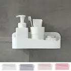 White Bathroom Shelf Plastic Wall Storage Shelf Cosmetic Storage Box Kitchen