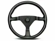 MOMO Steering Wheel MonteCarlo Black Leather 350mm + MOMO Hub for Porsche
