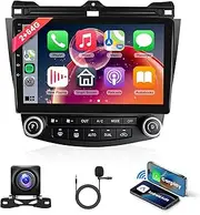 2G 64G Android Car Stereo Car Radio for Honda Accord 2003-2007 Wireless Carplay Android Auto, 10.1'' Touchscreen Head Unit with Mirror Link WIFI GPS Navigation Bluetooth FM/RDS Hi-Fi Backup Camera SWC