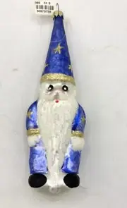 Vintage Lord & Taylor Wizard Christmas Ornament Handblown Glass 6”