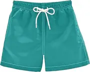 [GAIGEO] Summer Multicolored Palm Leaves Boys Swim Shorts Easy Care Swim Short, Quick Dry and Durable