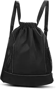 Abaodam Sports Drawstring Backpack for Outdoor Activities Lightweight Athletic Bag with Shoe Compartment Durable Basketball and Gym Bag for Fitness Travel Training