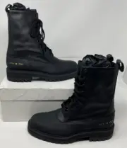 $800 Women by Common Projects Technical Combat Hiking Boot Black Size 38 6078