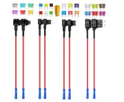 12 Pack Assorted Fuse Taps (Micro2, Mini, Low Profile Mini, Standard) & 111 Blade Fuses, Add-A-Circuit Adapter, Fuse Puller - Ideal for Cars, Trucks, SUVs,