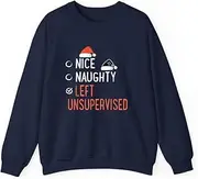 [VidiAmazing] Nice Naughty Left Unsupervised Santa's List Christmas Joke ds051 T-Shirt