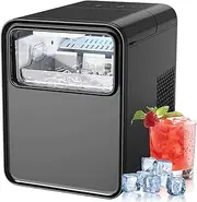 Ice Maker Machine Counter Top for Home, 1.5L Countertop Ice Cube Maker with Ice Shovel, Ice Ready in 6 Mins, 12kg/26lb Daily Production, Two Gears Adjustable, for Kitchen, Party, Bar