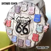 Clock Wall Clock Giant Antique Route66 Colorful Hanging Vintage License Plate A