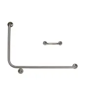 Dolphy 90o Flush Mount Side Wall Grab Rail Stainless Steel 950 x 600mm RH - Silver