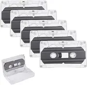 Pack of 5 Audio Cassette Empty Cassette Tapes, Low Noise Audio Cassettes, Empty Audio Cassettes for Music Cassettes, Low Noise High Performance, 60 Minutes Magnetic Tape, for Lectures etc