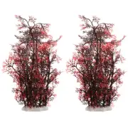 2 Pcs Simulated Aquatic Grass Coral Tree Fake Seaweed Decor Plants for Aquarium